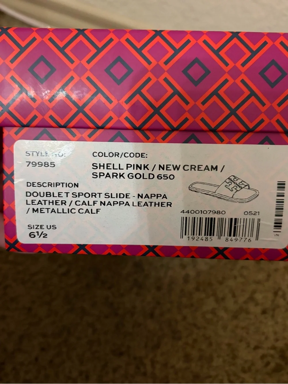 Tory Burch Shell Pink Sport Slide